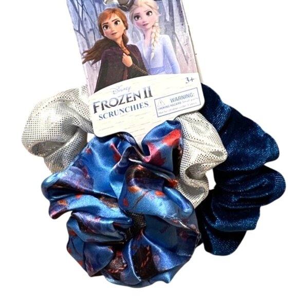 Disney Frozen II Hair Scrunchies Set of 3 For Girls Accessories Ties Anna & Elsa - Picture 1 of 6